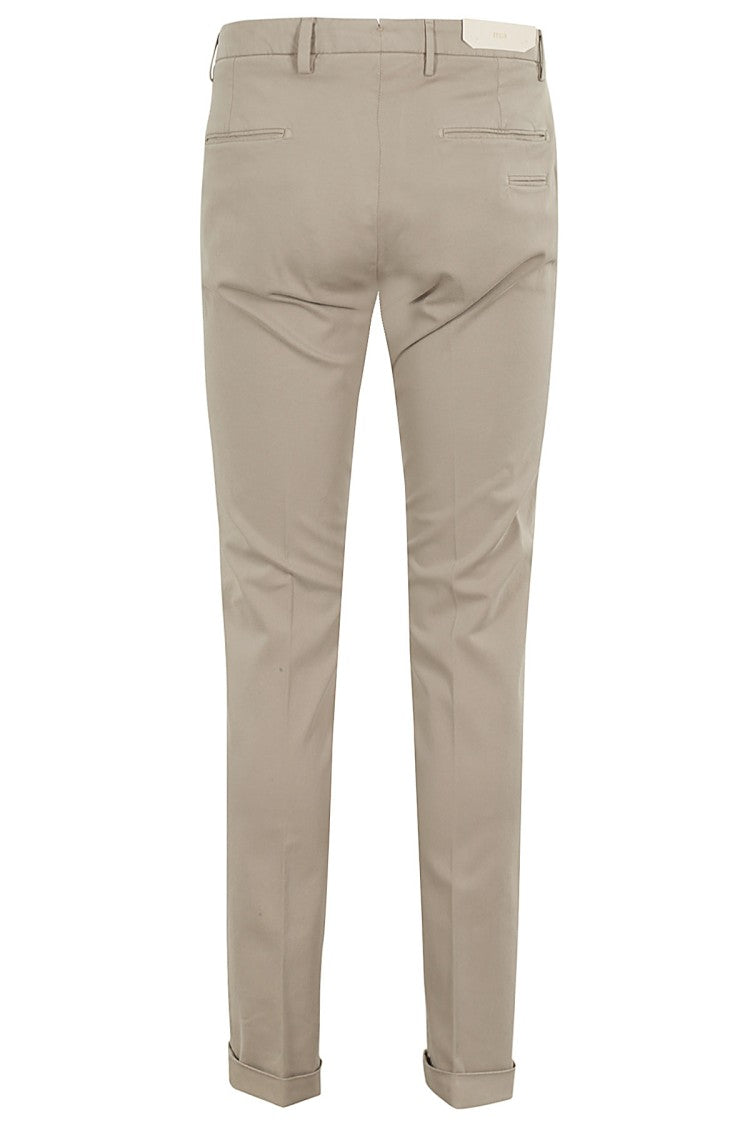 Briglia Straight-Cut Beige Cotton Pants With Flap