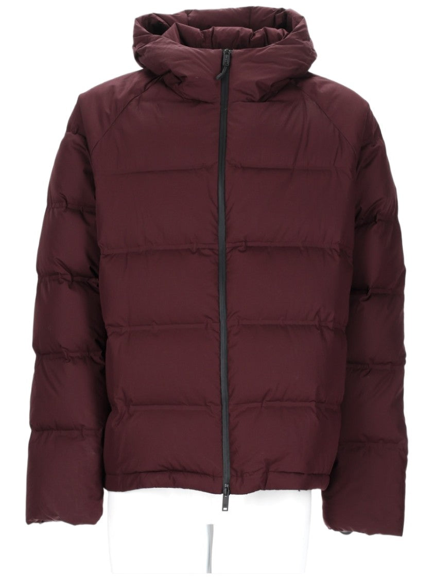 Monobi Puffer Jacket With Horizontal Quilting And High Collar