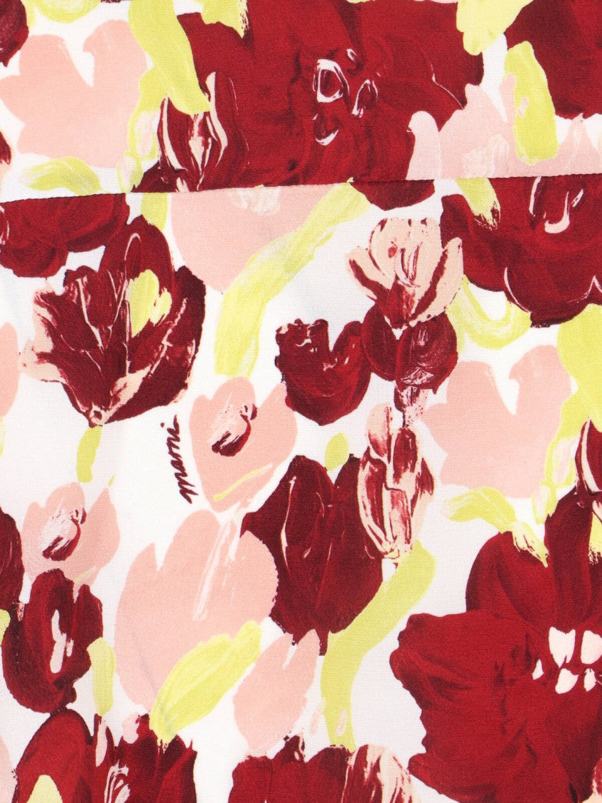 Marni Multicolor Floral Pattern Silk Shirt