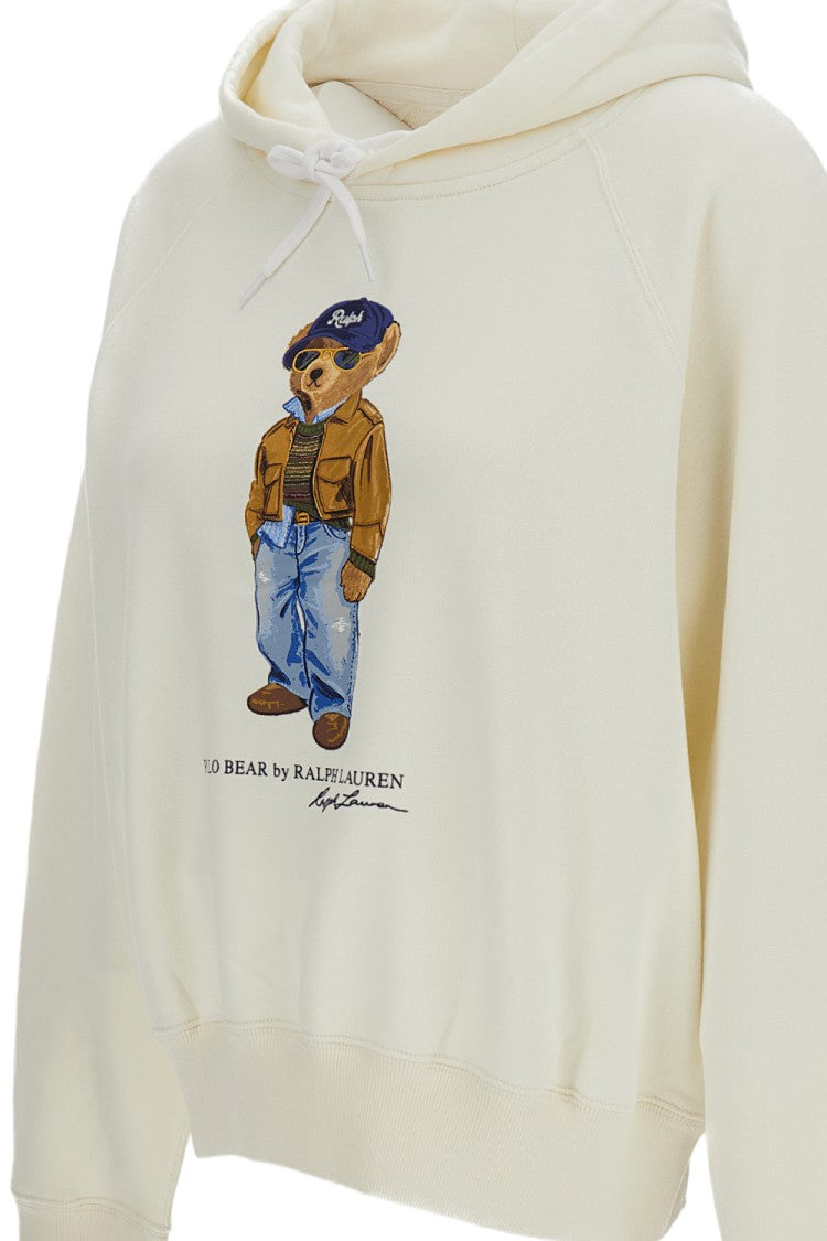 Polo Ralph Lauren Oversized White Cotton-Blend Terry Hoodie With Signature Motif