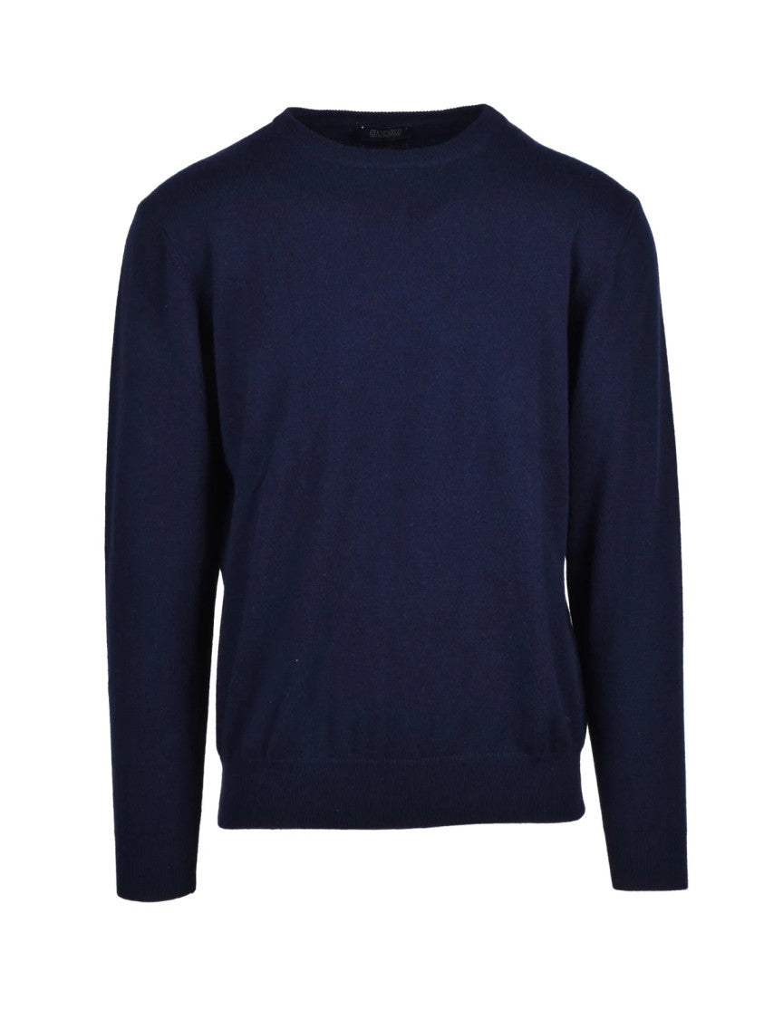 Giancarlo Desenzano Deep Blue Crewneck Cashmere Sweater
