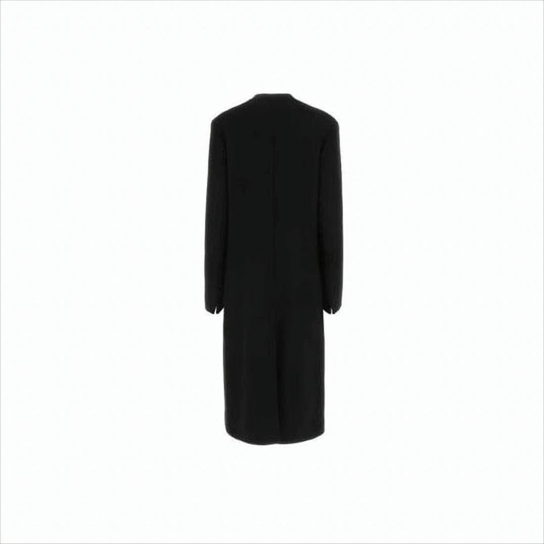 Jil Sander Long Black Cashmere Coat With Minimalist Design