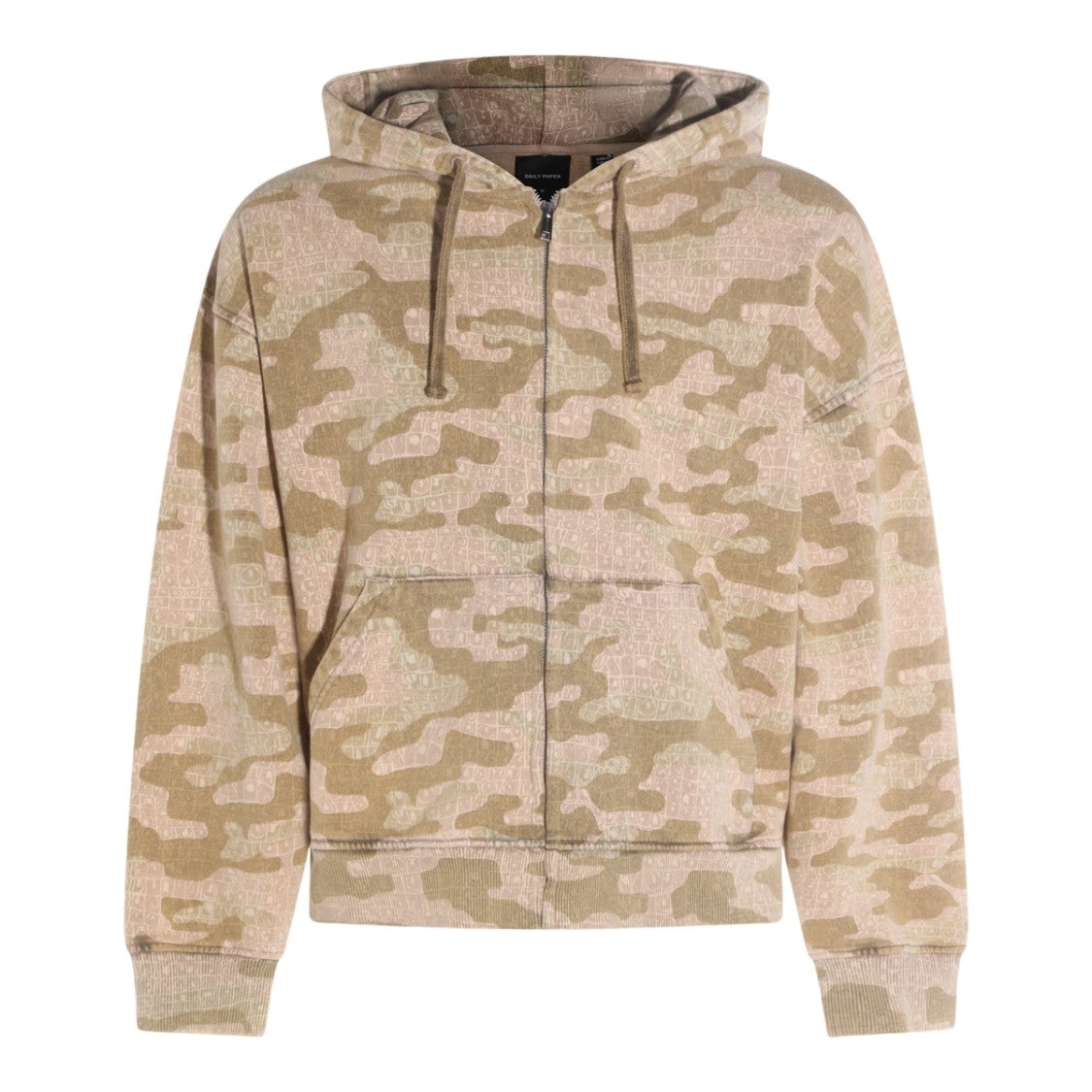 Daily Paper Camo Crew Neck Hoodiewith Ribbed Cuffs