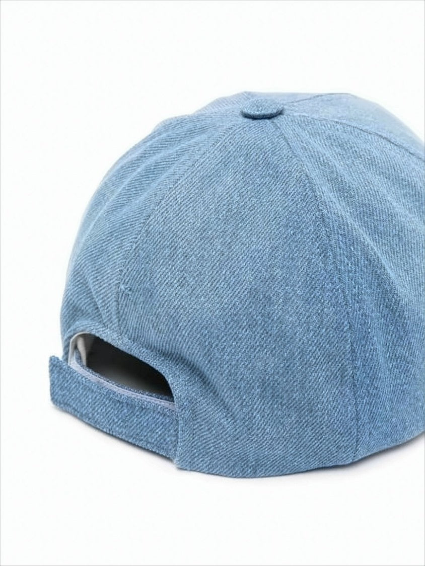 Isabel Marant Structured Denim-Like Cotton Cap With Embroidered Logo
