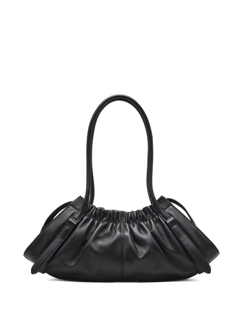 Marc Jacobs Elongated Black Leather Bag With Zip Closure And Lock Detail