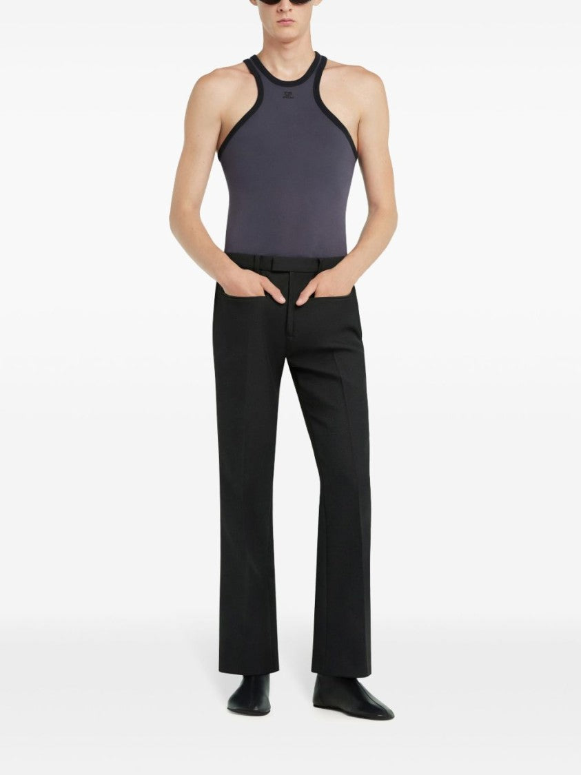 Courrèges Fitted Racerback T-Shirt With Embroidered Logo