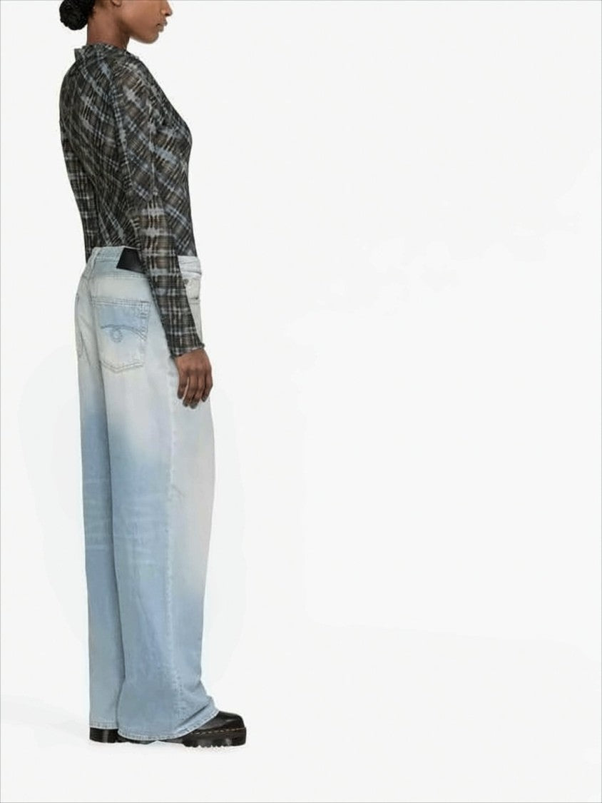 R13 Wide-Leg Light Blue Denim Pants