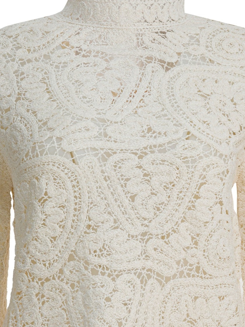 Loulou De Saison Perforated Silk "Wade" Sweater