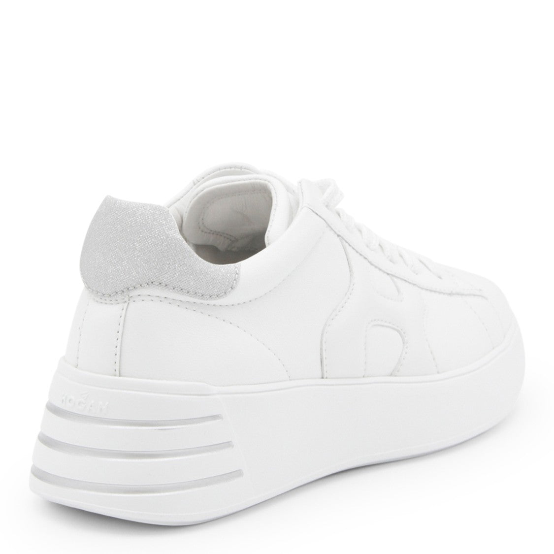 Hogan White Rebel Leather Low-Top Sneakers