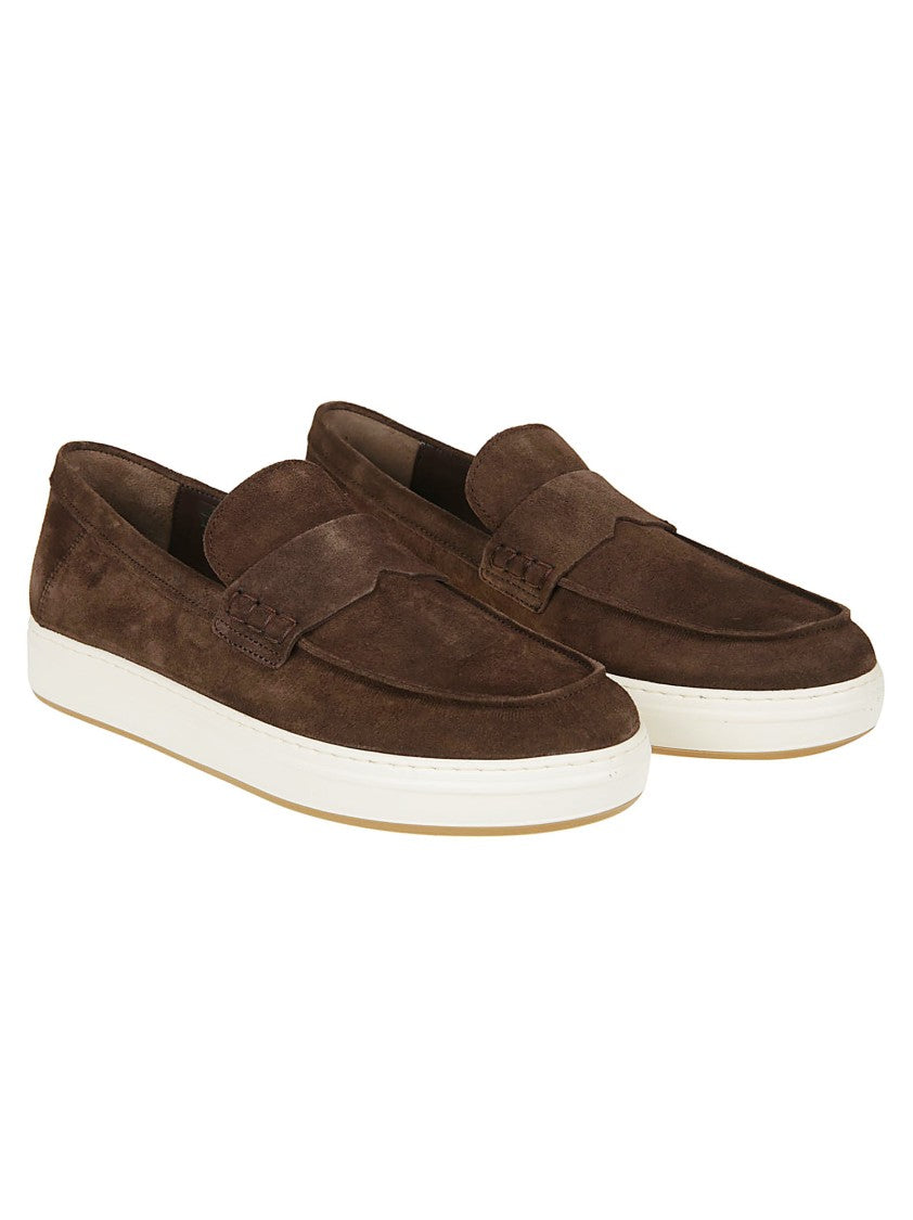 Hogan Brown H668 Calf Leather Penny Loafers