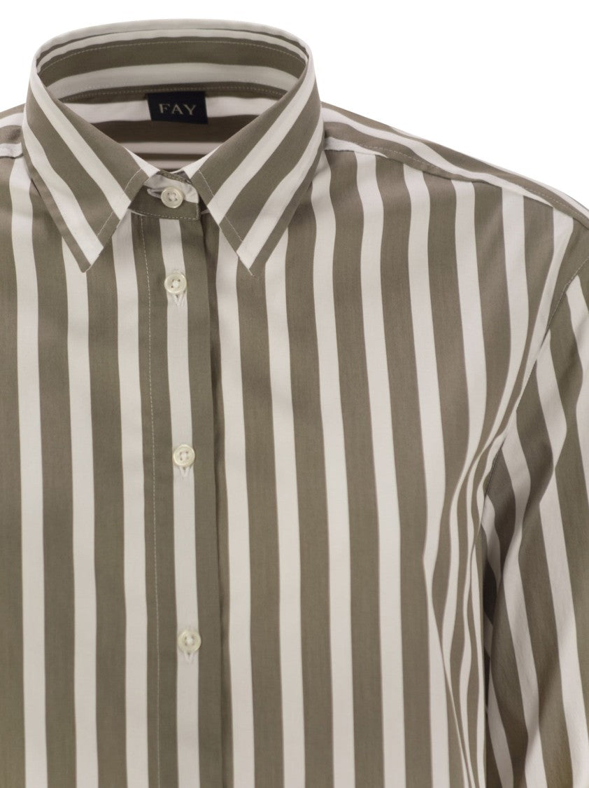 Fay Regular Striped Stretch Cotton Shirt