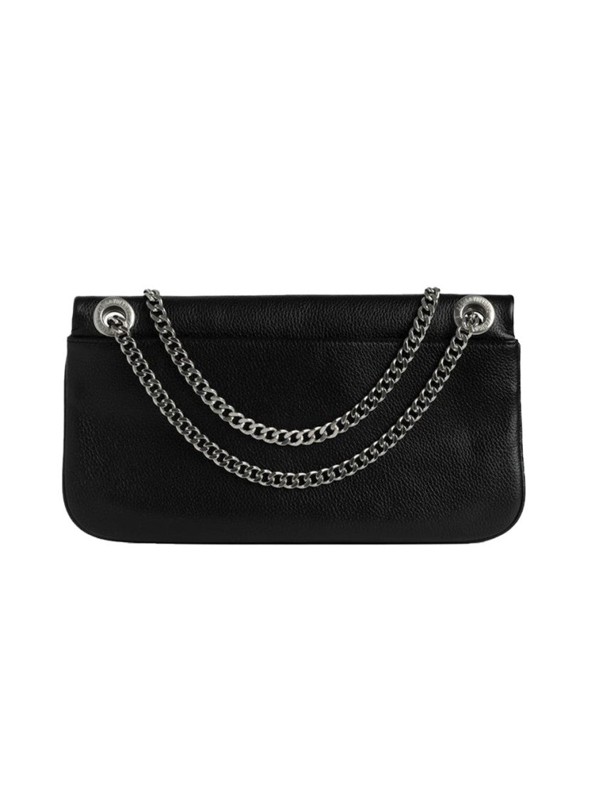 Zadig & Voltaire Rectangular Textured Clutch Bag With Silver Hardware