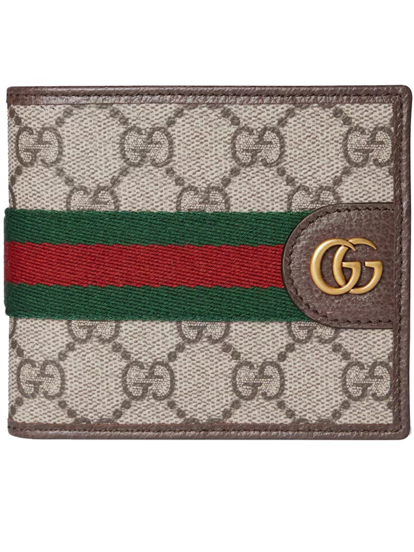 Gucci Beige Gg Icon Striped Canvas Wallet