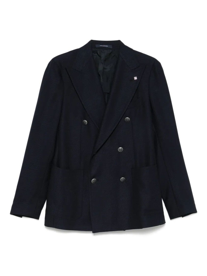 Tagliatore Double-Breasted Tailored Jacket With Textured Finish