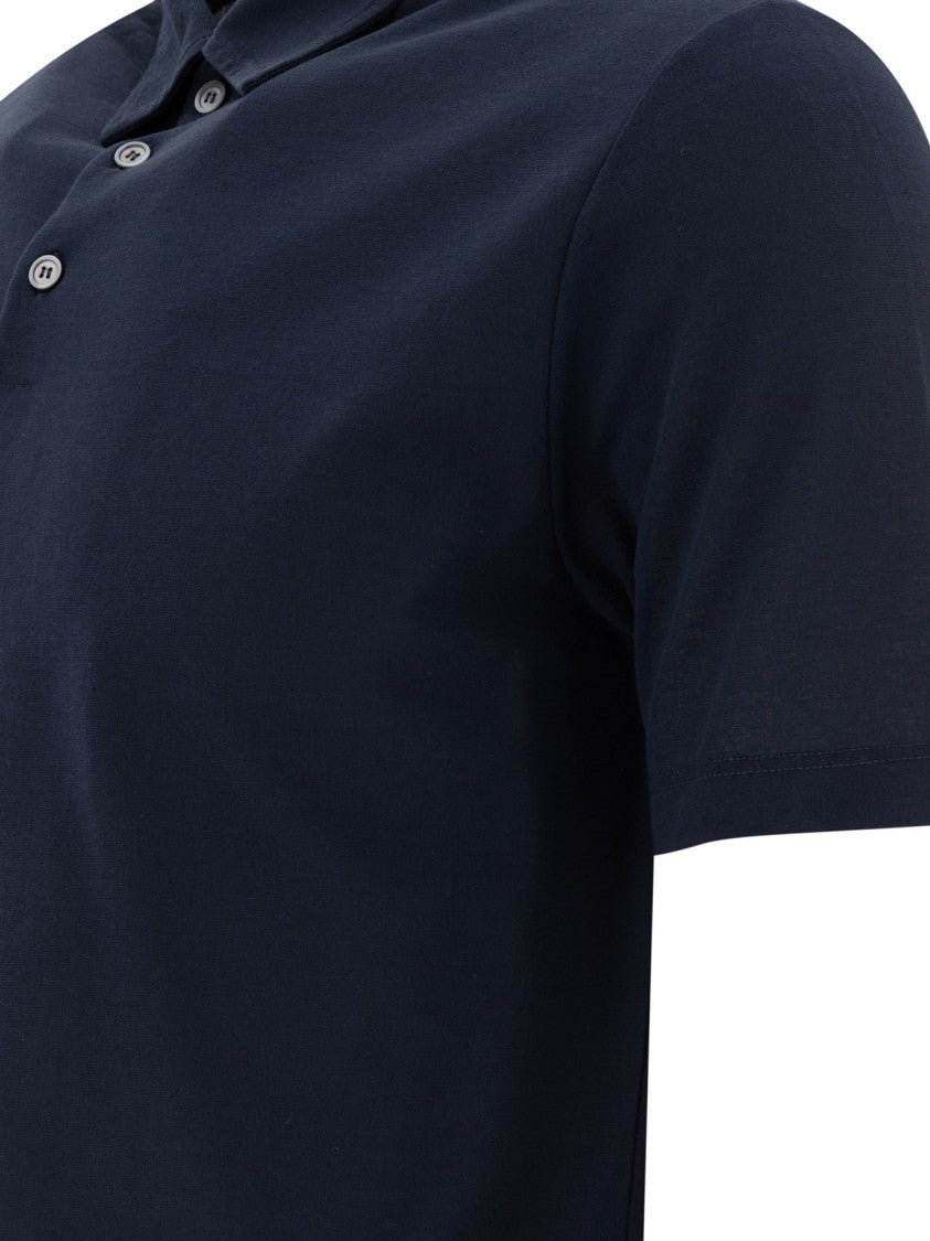 Zanone Navy Blue Polo Shirt