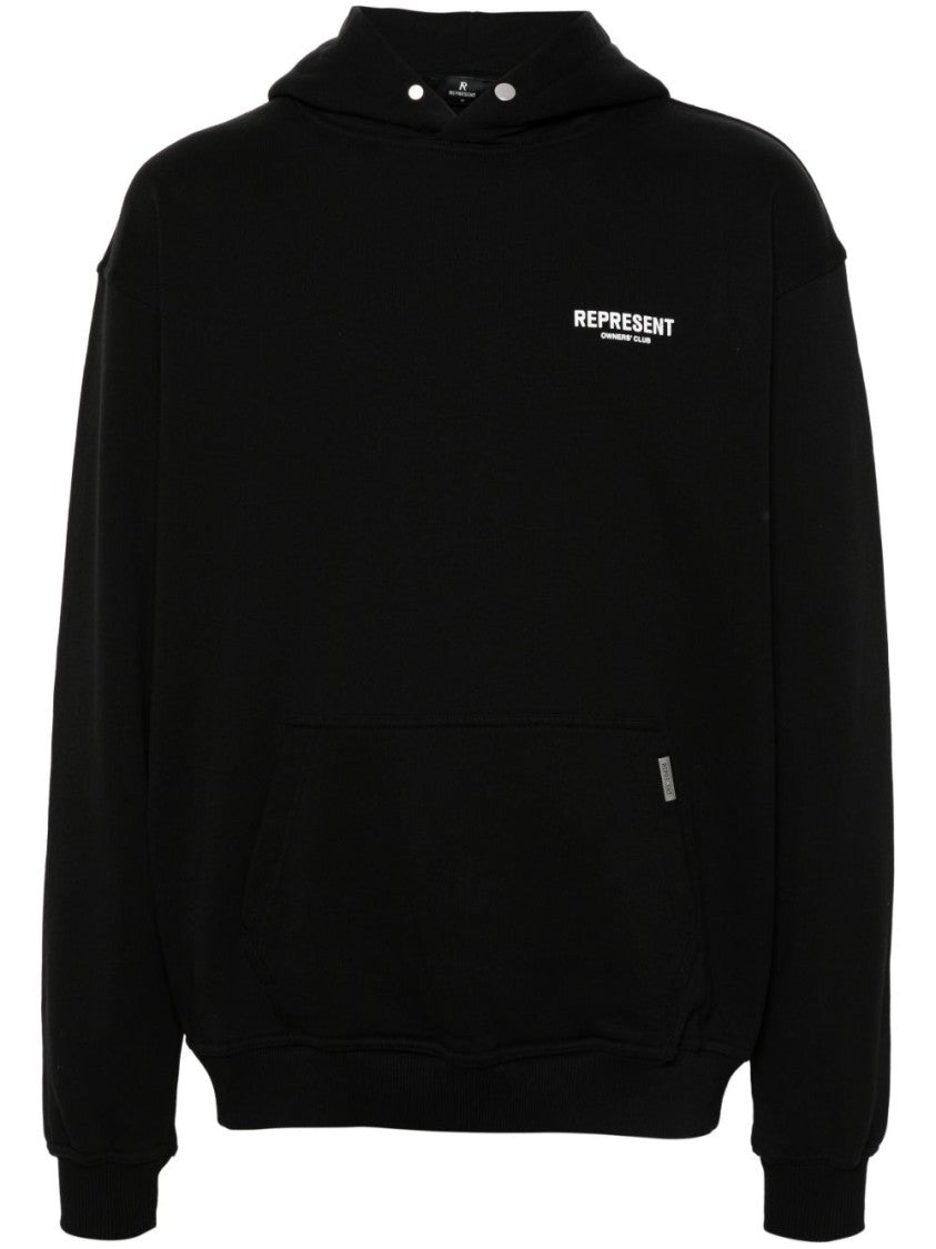 Represent Black Cotton Jersey Hoodie