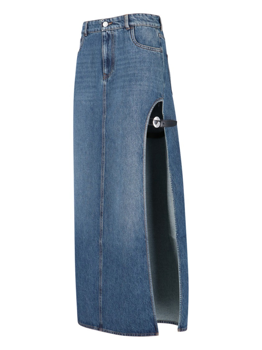 Coperni Midi Denim Skirt With Side Slit