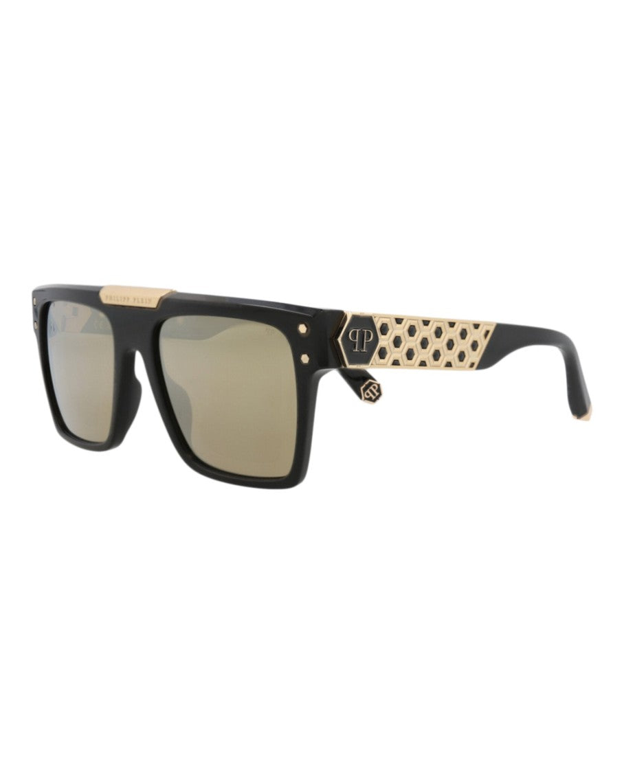 Philipp Plein Square-Frame Acetate Sunglasses With Titanium Accents And Honeycomb Temples