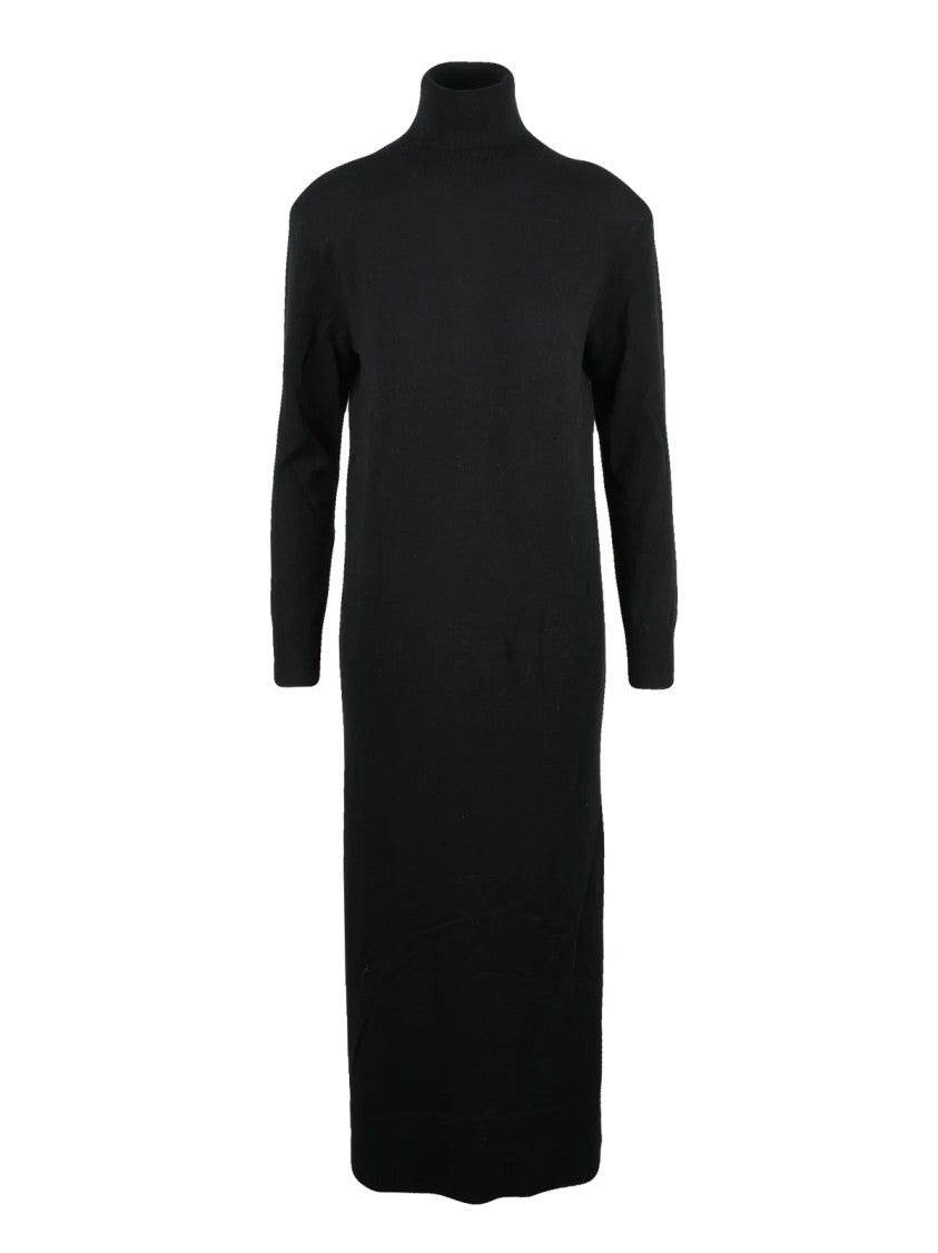 Alpha Studio Long Knit Dress With High Neck And Fluid Silhouette