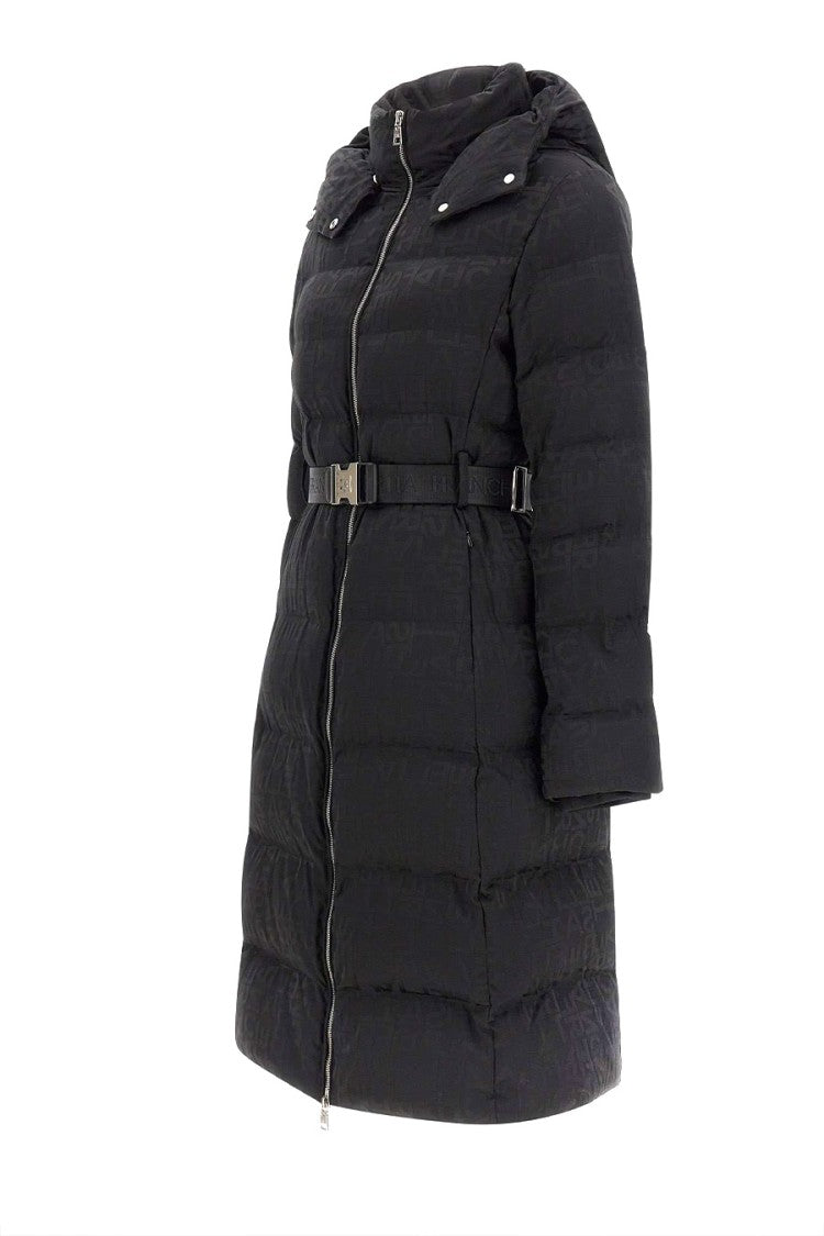 Elisabetta Franchi Quilted Black Jacket With Belted Waist