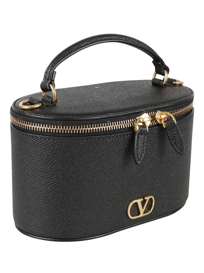 Valentino Garavani Oval-Shape Handbag In Textured Split Calf Leather
