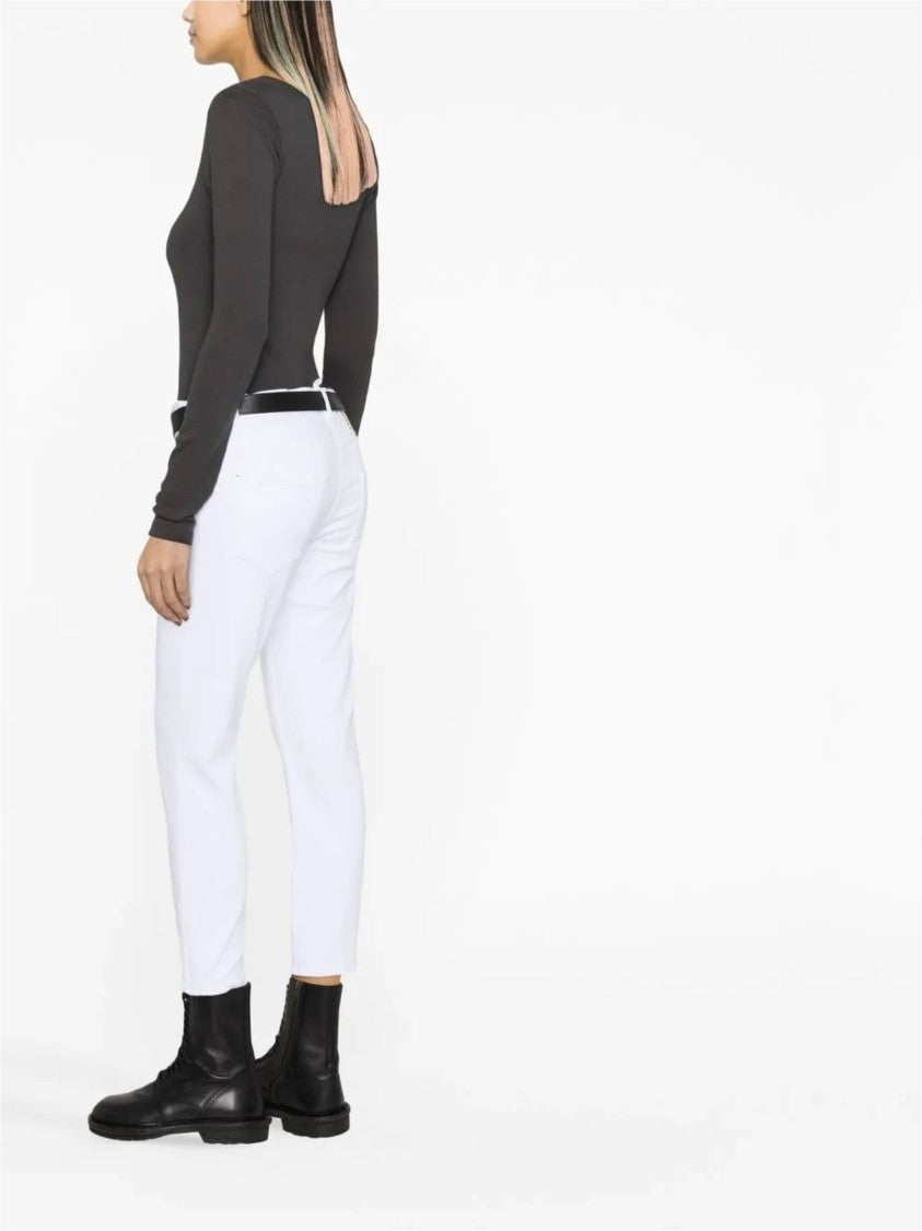 Dsquared2 Cropped White Cotton Five-Pocket Pants