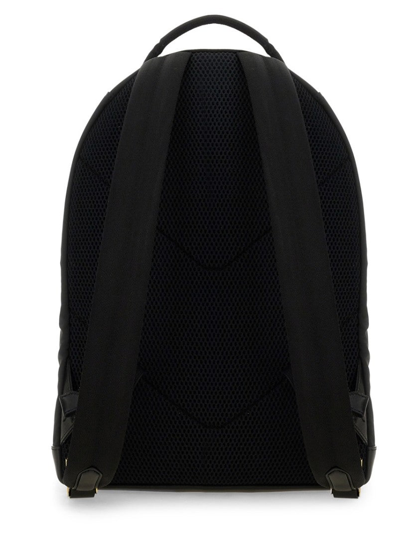 Tom Ford Structured Black Backpack With Iconic Logo