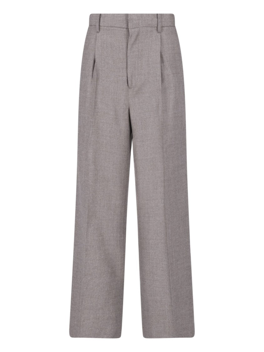 Auralee Tailored Brown Wool Trousers With Straight-Leg Silhouette