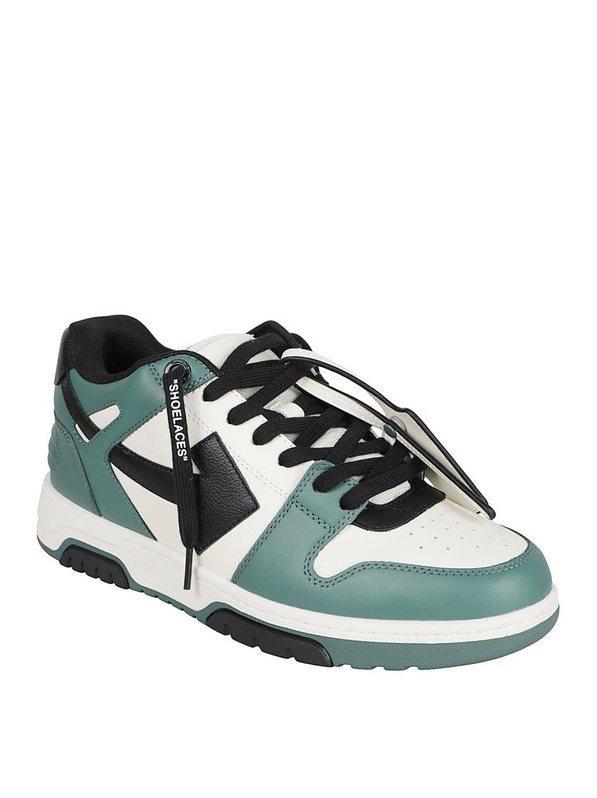 Off-White Low-Top Sneakers With Textured Panels And Distinctive Accents