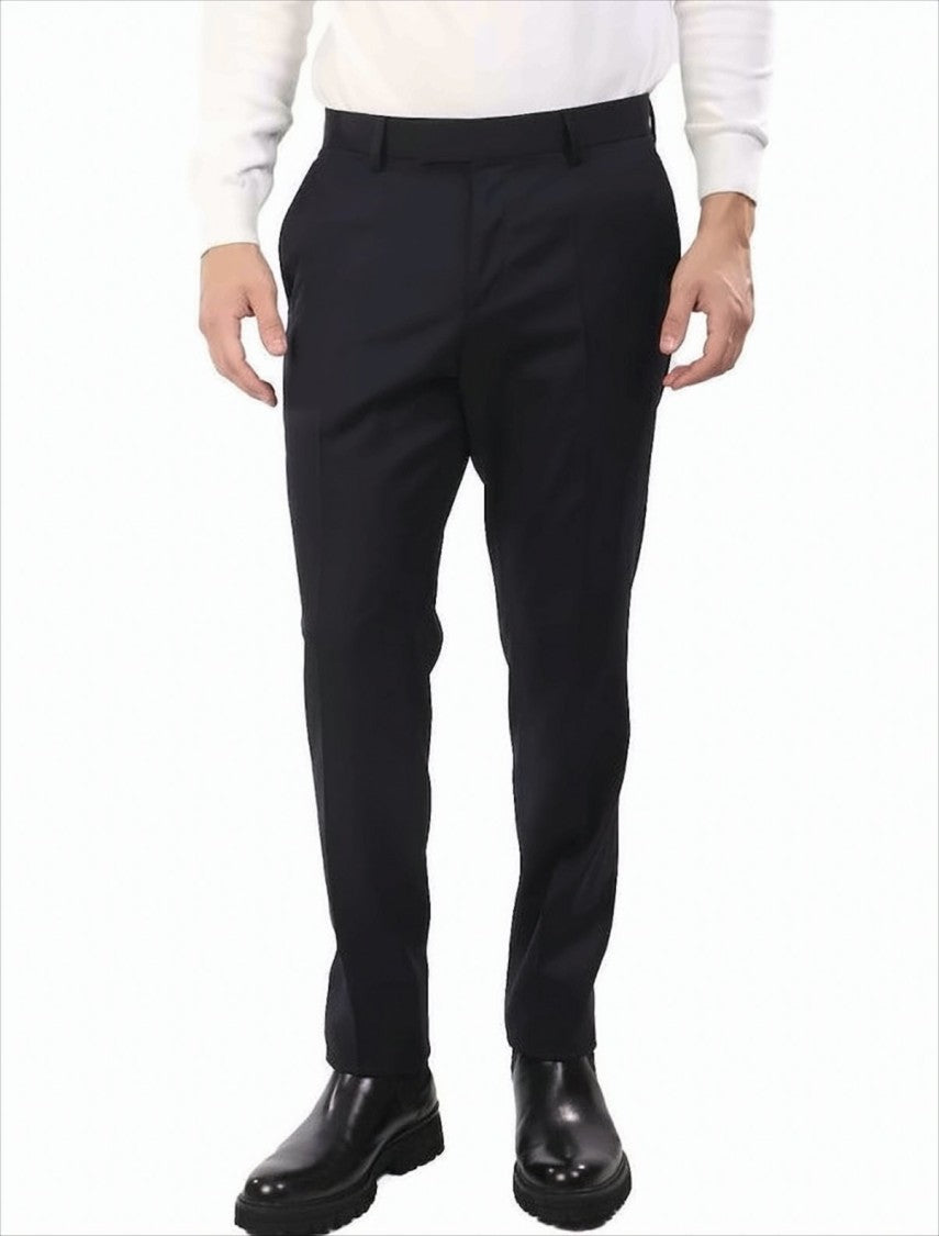 Boss Tailored Black Chinos With Straight Leg And Subtle Logo Detail