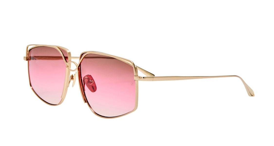 Linda Farrow Lfl Geometric Oversized Sunglasses With Gold-Tone Titanium Frame