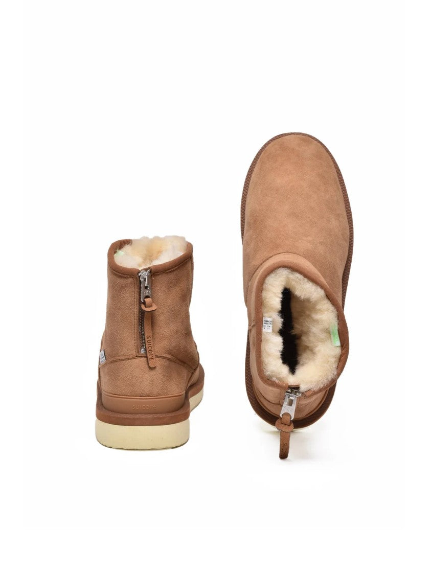 Suicoke Brown Wool Lined Leather Boots