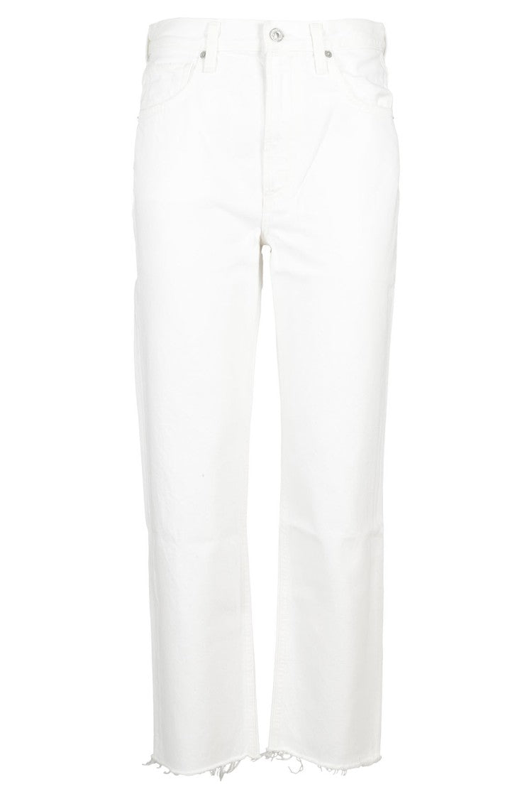 Citizens Of Humanity White Daphne Crop Jeans