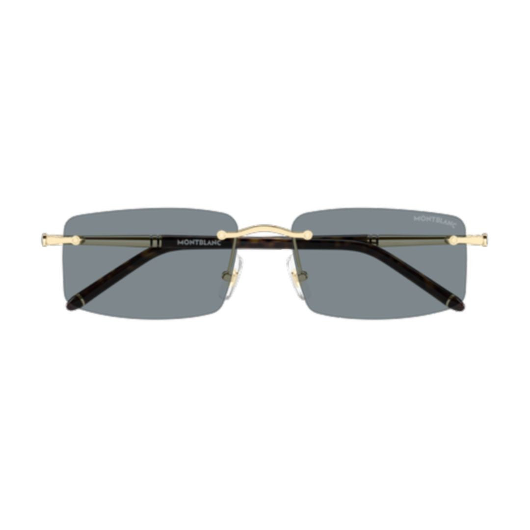 Montblanc Rimless Rectangular Sunglasses With Polished Gold Temples