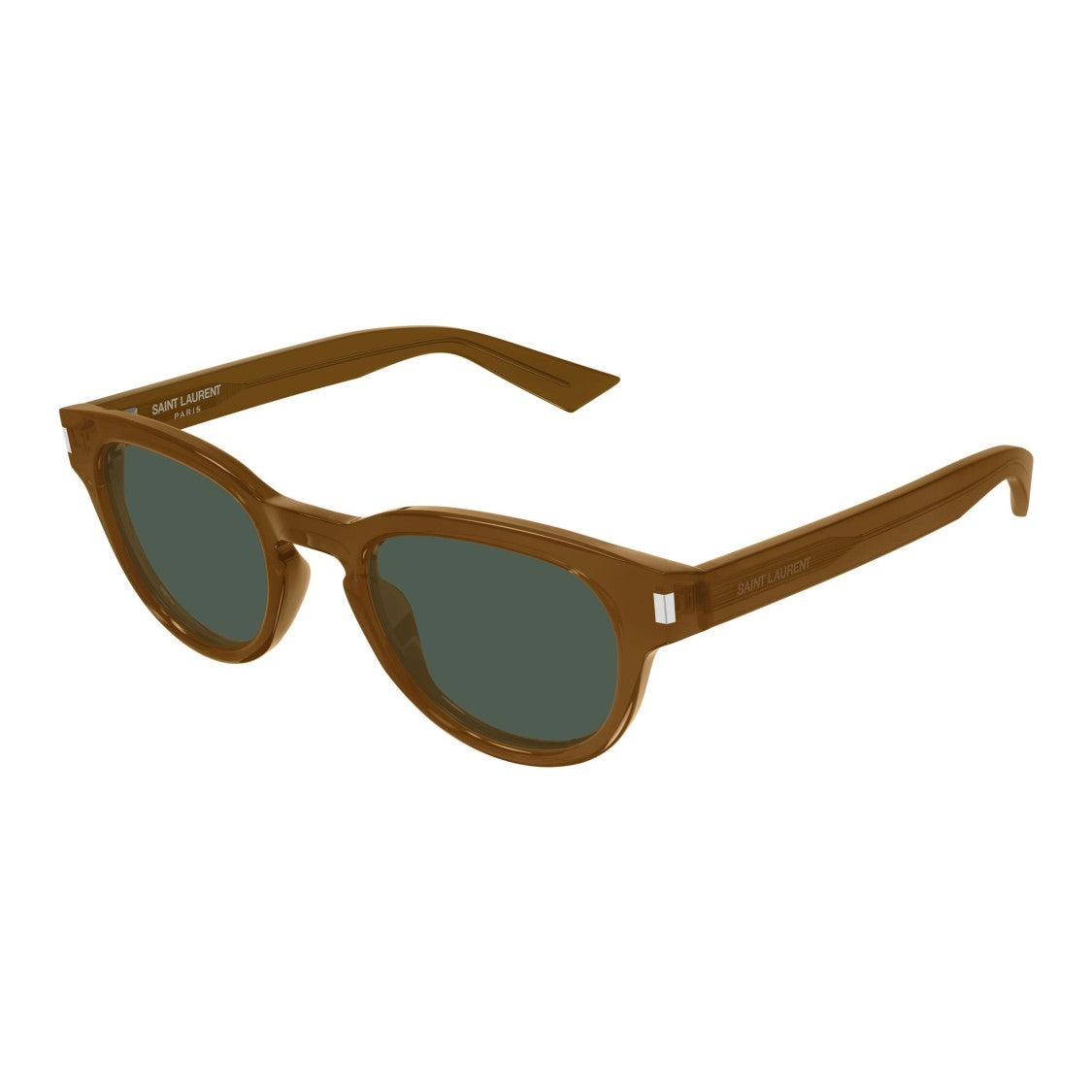 Saint Laurent Rounded Frame Sunglasses In Recycled Acetate