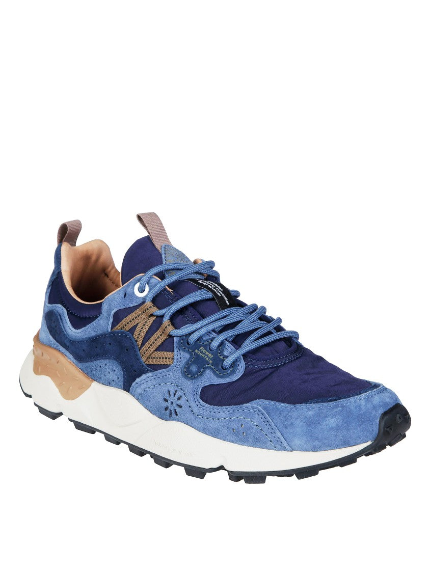 Flower Mountain Blue Yamano 3 Suede-Blend Layered Textured Sole Sneakers