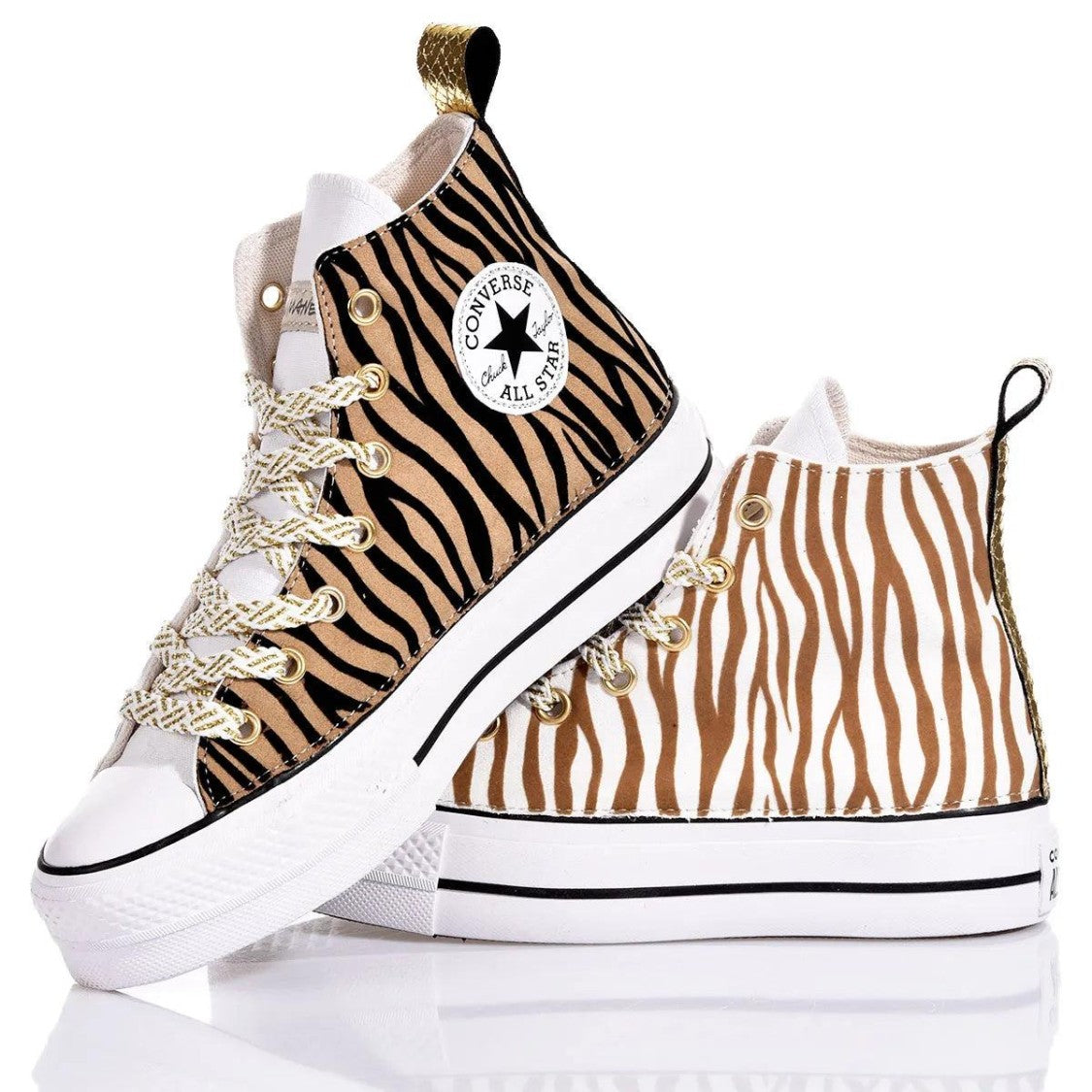 Converse High-Top Platform Sneakers With Striking Zebra Print Detail