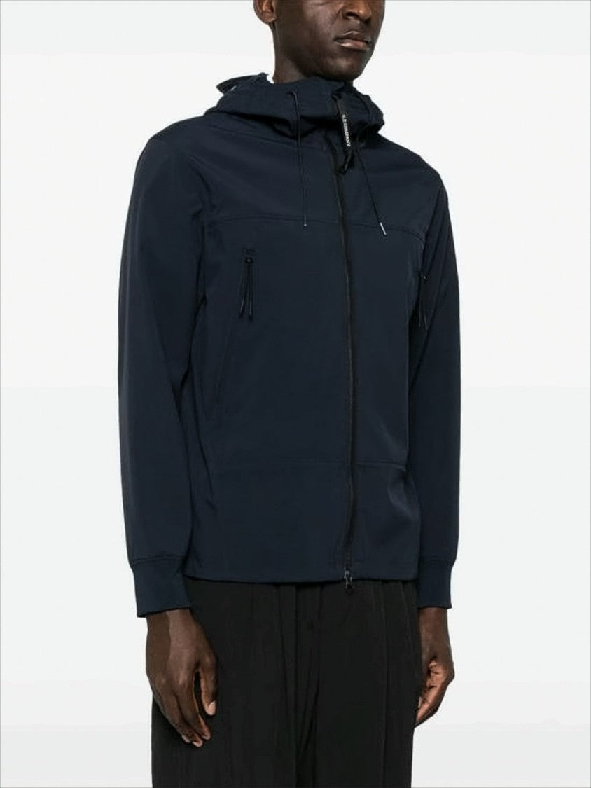 C.P. Company Minimalist Blue Zip-Up Jacket With Hood