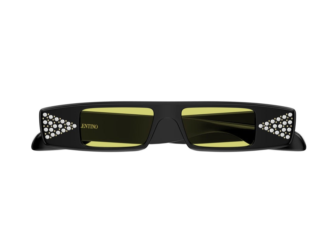Valentino Gold Vg0043s Rhinestone Rectangular Sunglasses
