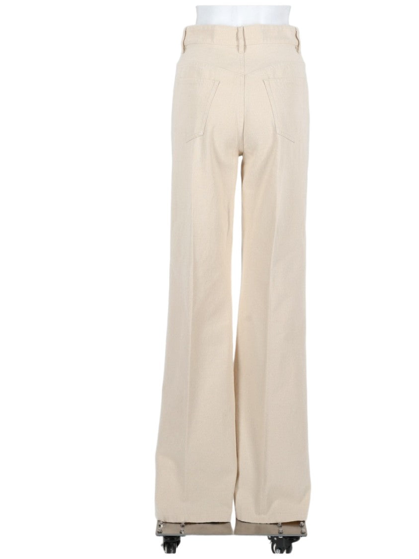 A.P.C. Domino Light Beige Wide-Leg Recycled Cotton Jeans