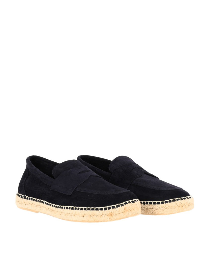 Abarca Black Cowhide Jute Sole Moccasins