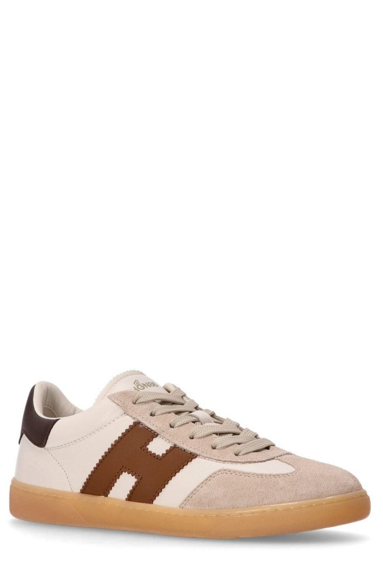 Hogan White H Chocolate Cool Leather Sneakers