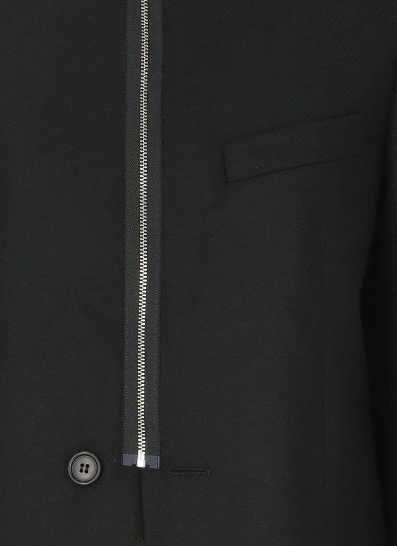 Mm6 By Maison Margiela Black Sleek High Neck Zip Jacket