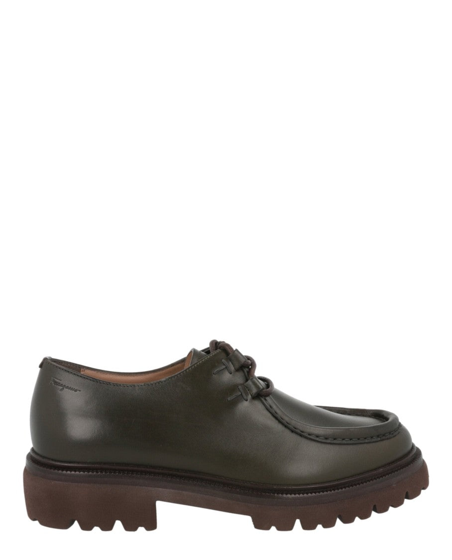 Ferragamo Italo Leather Lace-Up Loafers