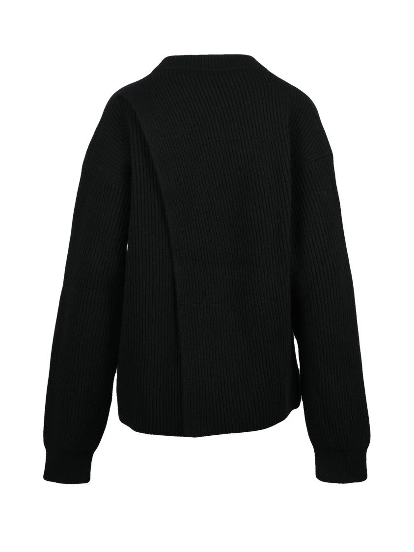 Jil Sander Ribbed Wool Crewneck Sweater With Boxy Silhouette