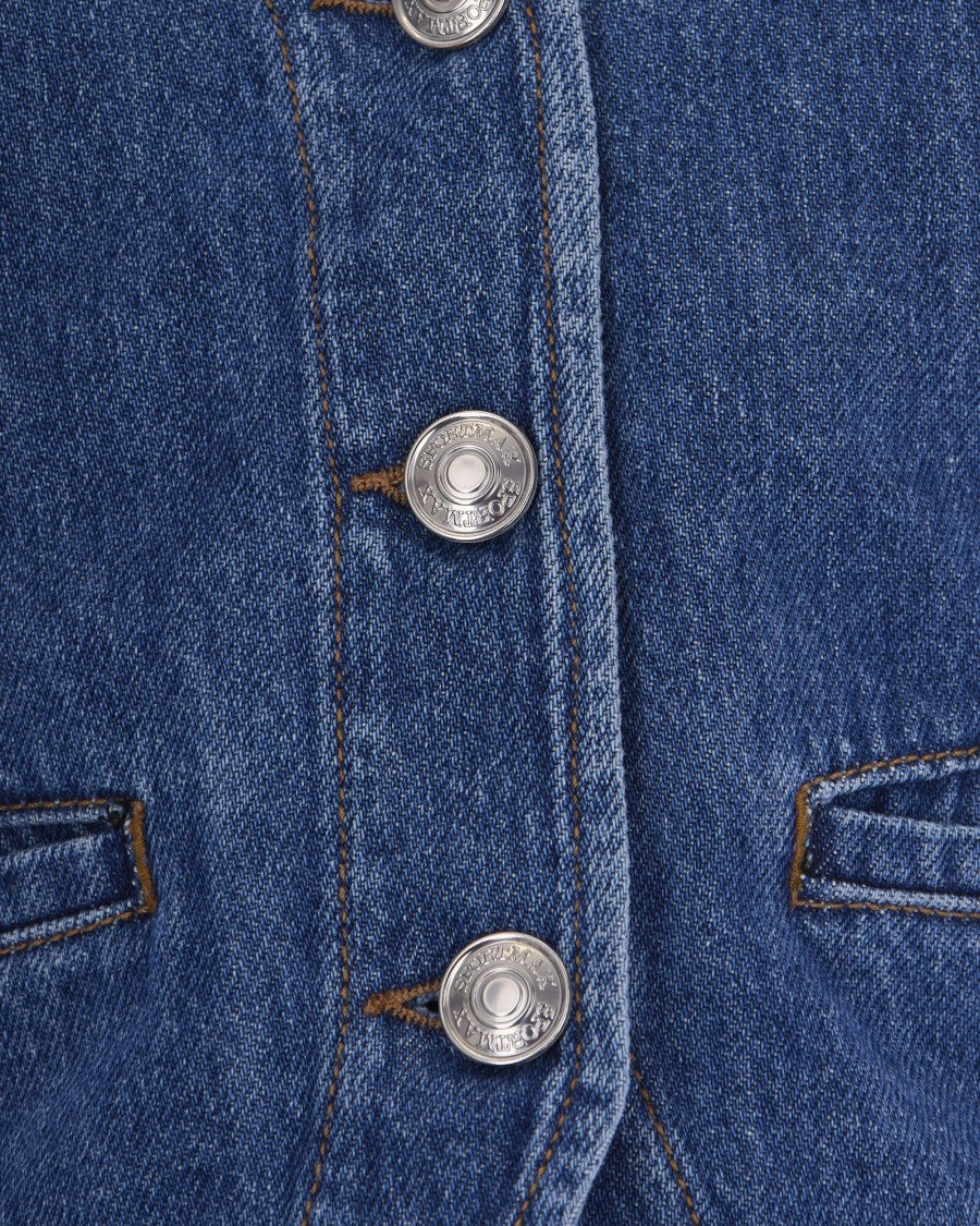 Sportmax Midnight Blue Denim Vest
