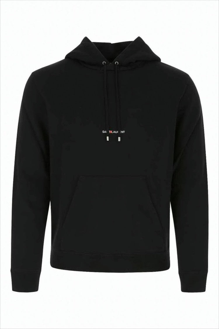 Saint Laurent Classic Black Hoodie With Front Kangaroo Pocket