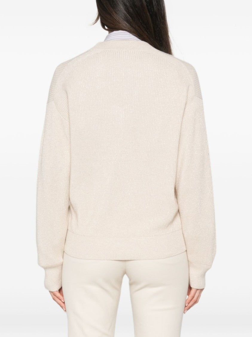 Brunello Cucinelli Relaxed Fit Knitted V-Neck Sweater