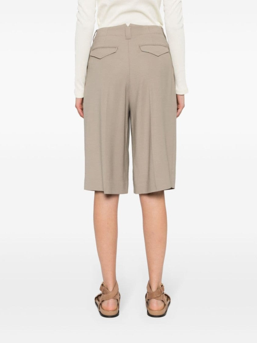 Ami Taupe Brown Tailored Knee Shorts