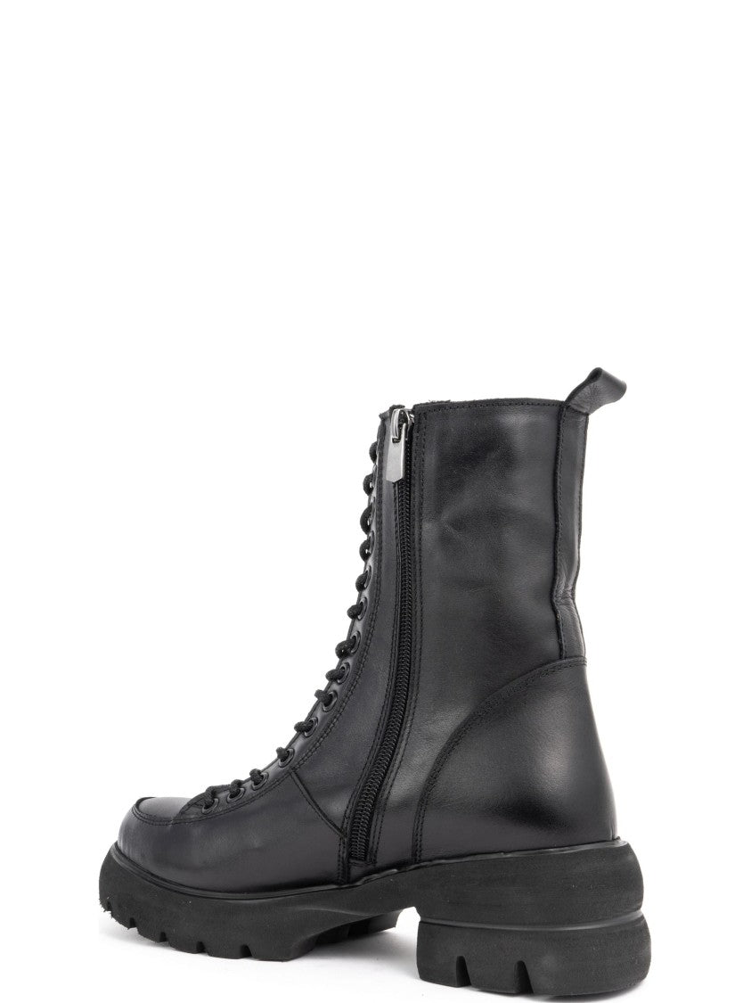 Sergio Moretti Black Cow Leather Ankle Boots